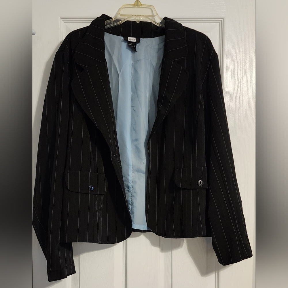 Black w/ Blue Pin Stripe Women's Dress Jacket